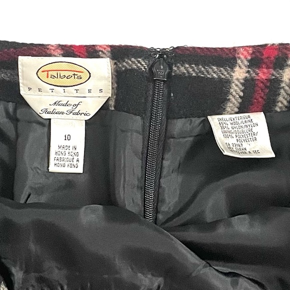 Vintage 90s Talbots Plaid Tartan Wool Midi Pencil Skirt Size 10 - Picture 6 of 7